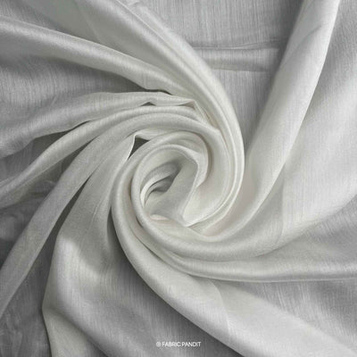 Fabric Pandit Fabric White Dyeable Pure Bemberg Fine Muslin Silk Plain Fabric (Width 44 inches, 66 Gms )