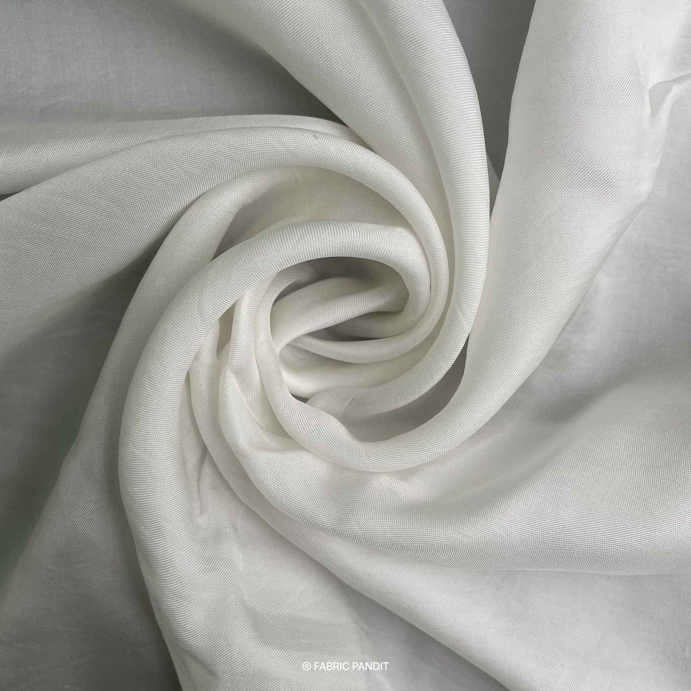 Fabric Pandit Fabric White Dyeable Pure Bemberg Satin Plain Fabric (Width 44 inches, 60 Gms)
