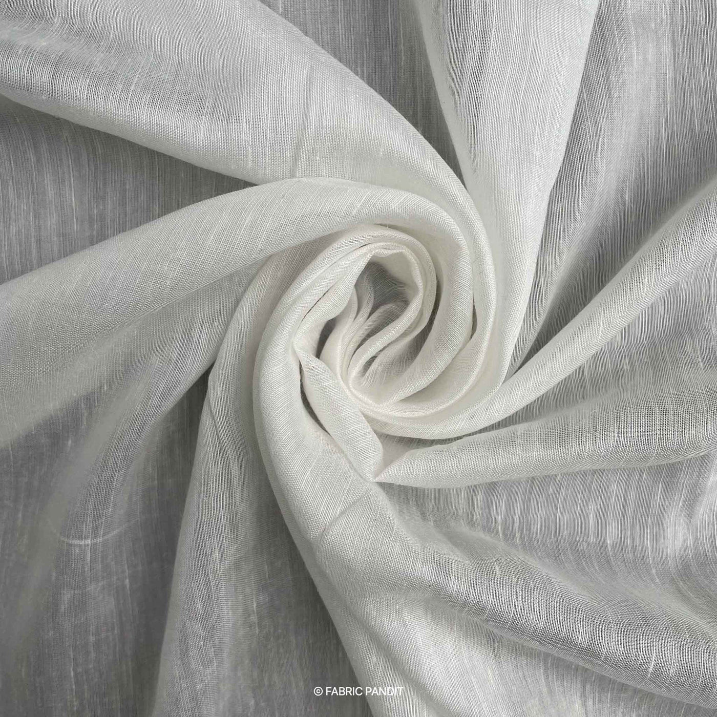 Fabric Pandit Fabric White Dyeable Pure Bemberg Silk Linen Plain Fabric (Width 44 inches, 66 Gms)