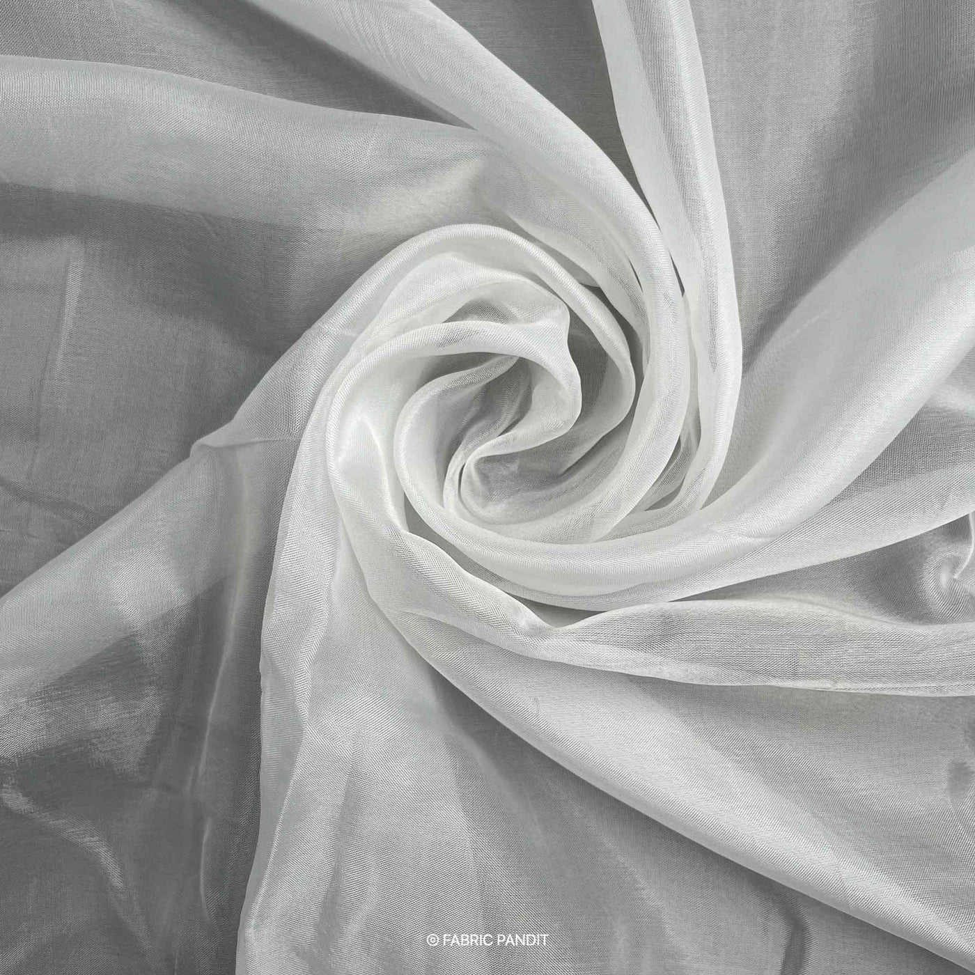 Fabric Pandit Fabric White Dyeable Pure Bemberg Taby Silk Plain Fabric (Width 44, 33 Gms)