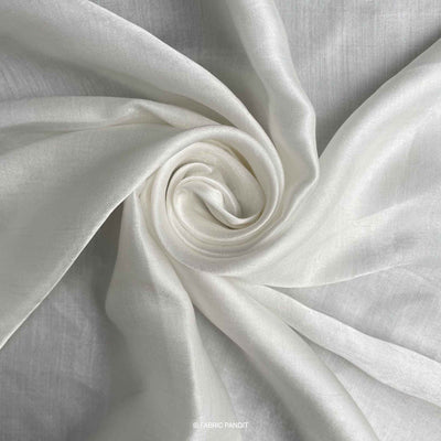 Fabric Pandit Fabric White Dyeable Pure Gaji Silk Plain Fabric (Width 44 inches, 100 Gms)