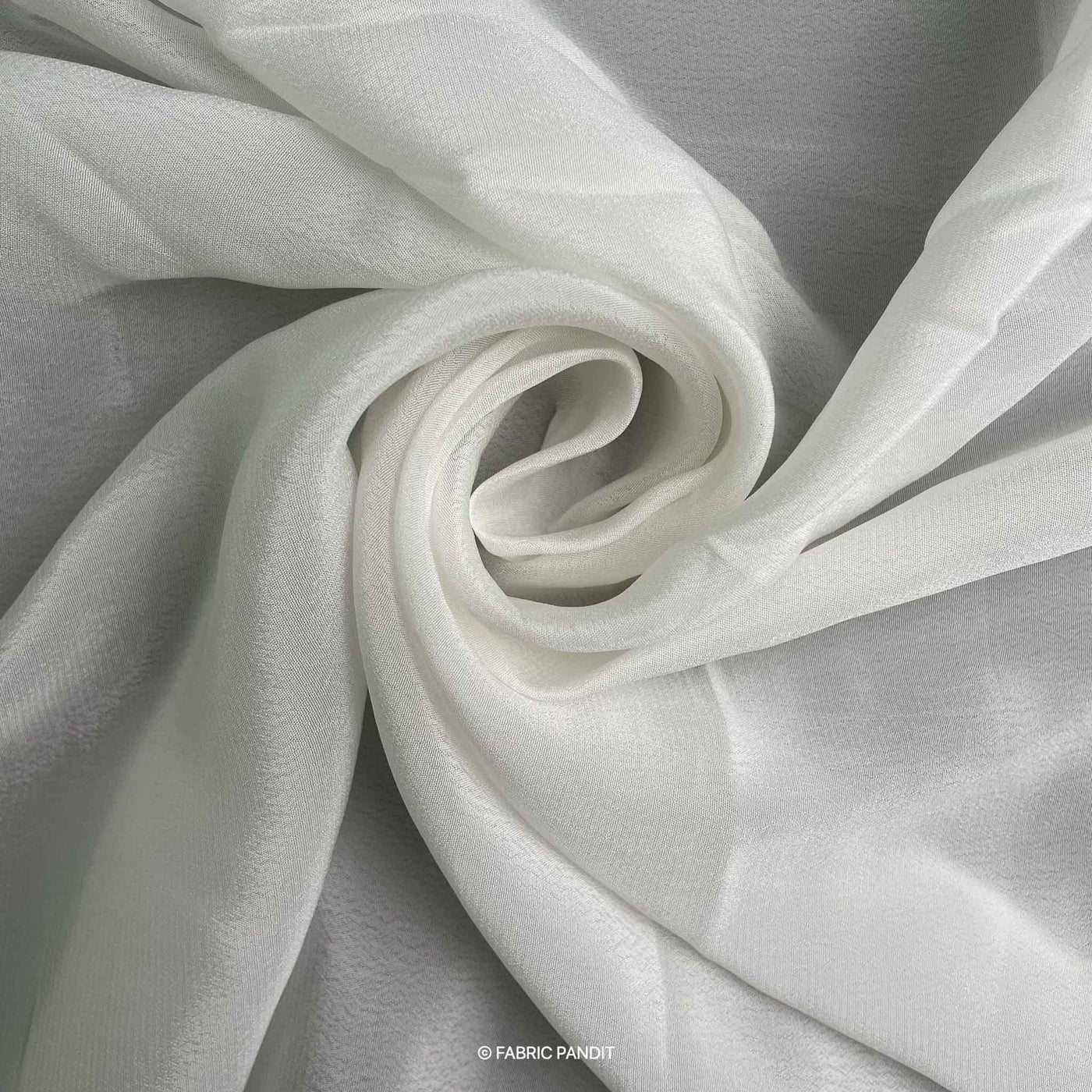 Fabric Pandit Fabric White Dyeable Viscose Natural Crepe Plain Fabric (Width 44 inches, 100 Gms)