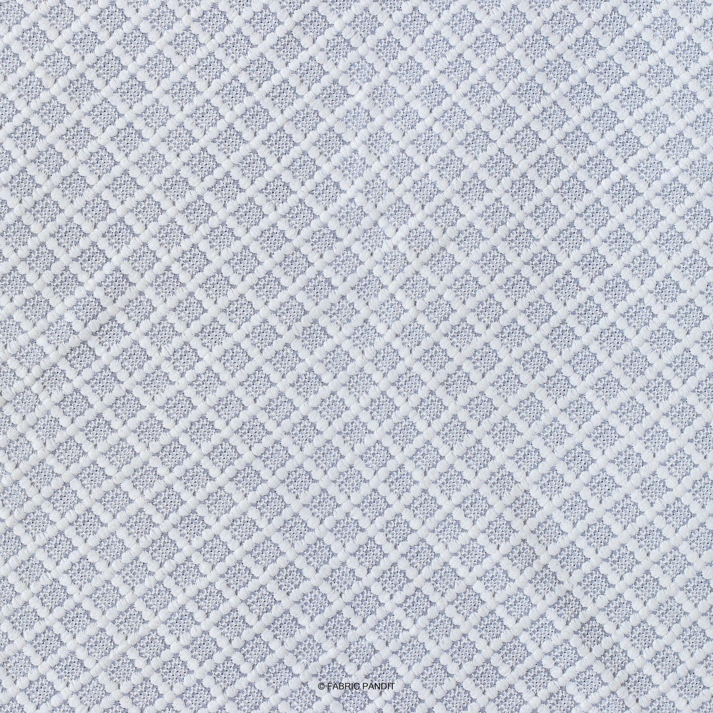 Fabric Pandit Fabric White Schifili Badla Embroidered All Over Diamond Pattern Pure Georgette Fabric (Width 41 inches)