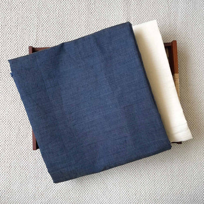 Fabric Pandit Kurta Set Unisex Dusty Blue Color | Blended Silk Linen Kurta Fabric (3 Meters) | and Cotton Pyjama (2.5 Meters) | Unstitched Combo Set