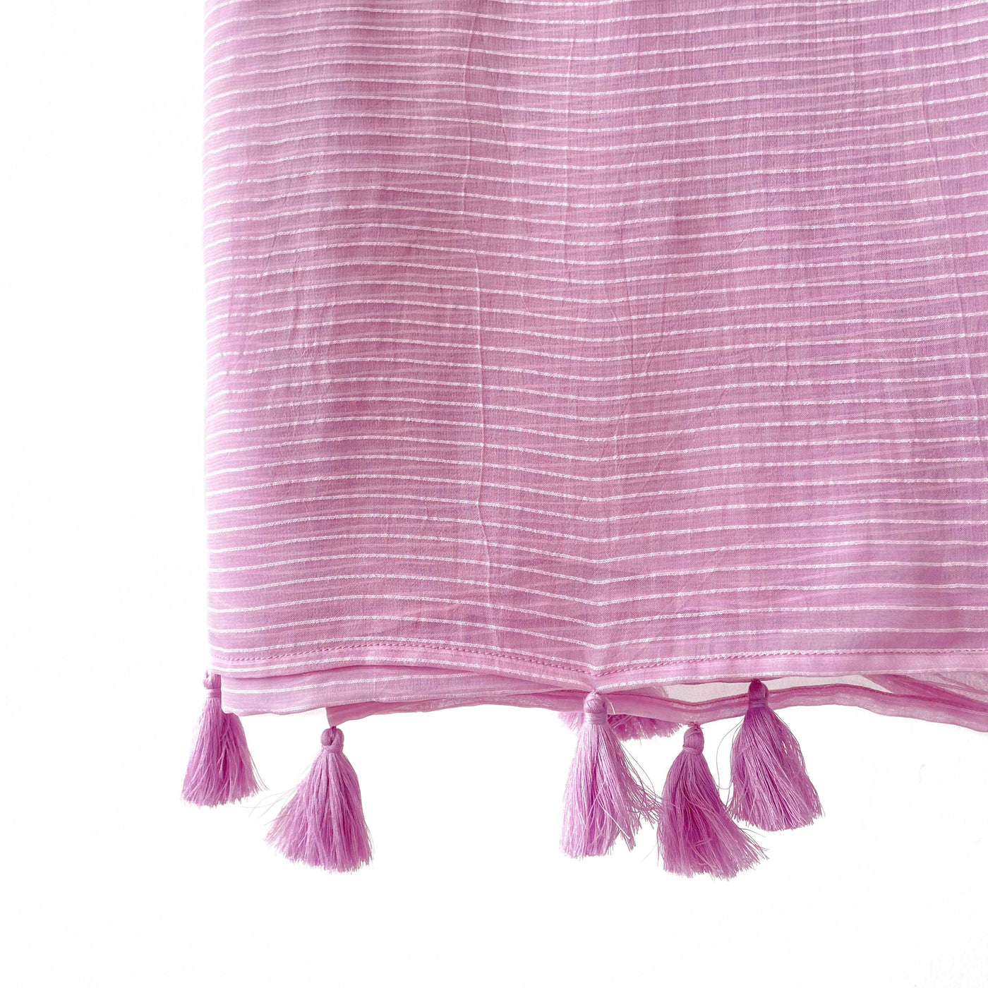 Soft Lilac Mini Stripes Woven Pure Georgette Saree – Fabric Pandit