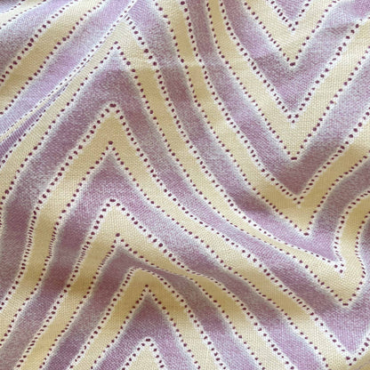 Hand Block Printed Cotton Fabric Fabric Dusty Lilac & Beige Zig-Zag Hand Block Printed Pure Cotton Fabric (Width 42 Inches)