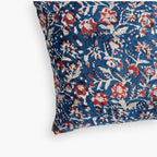 Hand Block Printed Cushion Covers Home Indigo Blue & Red Cushion Covers