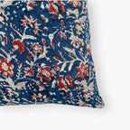 Hand Block Printed Cushion Covers Home Indigo Blue & Red Cushion Covers