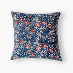 Hand Block Printed Cushion Covers Home Indigo Blue & Red Cushion Covers