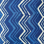 Hand Block Printed Cushion Covers Home Indigo Dabu Zig-Zag Hand Block Printed Cotton Cushion Covers (16X16)