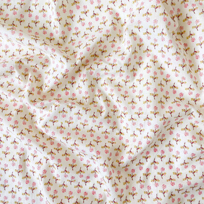 Hand Block Printed Kurta Set Kurta Set Pastel Pink & White Mini Flower Bud| Hand Block Printed Pure Cotton Fabric (3 Meters) | and Cotton Pyjama (2.5 Meters) | Unstitched Combo Set