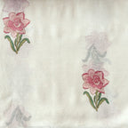 Hand Block Printed Linen Fabric Fabric Off-White & Light Pink Linen Fabric