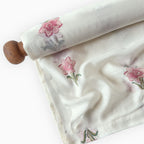 Hand Block Printed Linen Fabric Fabric Off-White & Light Pink Linen Fabric