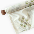 Hand Block Printed Linen Fabric Fabric Off-White & Lilac Linen Fabric