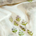 Hand Block Printed Linen Fabric Fabric Off-White & Lilac Linen Fabric
