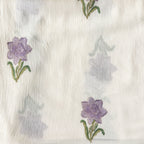 Hand Block Printed Mul Chanderi Crush Fabric Fabric Off-White & Lilac Mul Chanderi Crush Fabric