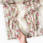 Hand Block Printed Mul Chanderi Crush Fabric Fabric Off-White & Soft Pink Mul Chanderi Crush Fabric