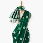 Heirlooms of Silk Saree Saree Bottle Green Satin Saree