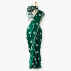 Heirlooms of Silk Saree Saree Bottle Green Satin Saree