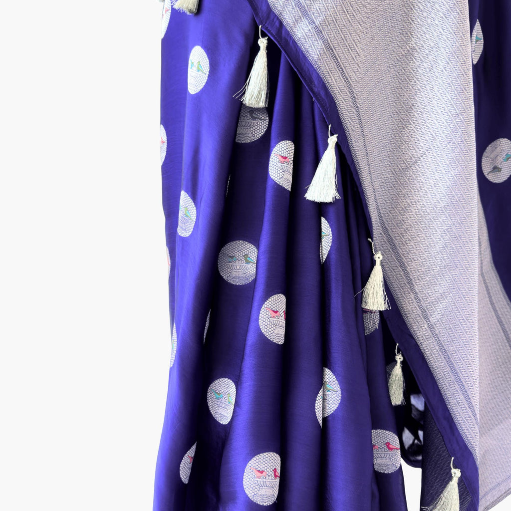 Heirlooms of Silk Saree Saree Bright Jamuni Satin Saree
