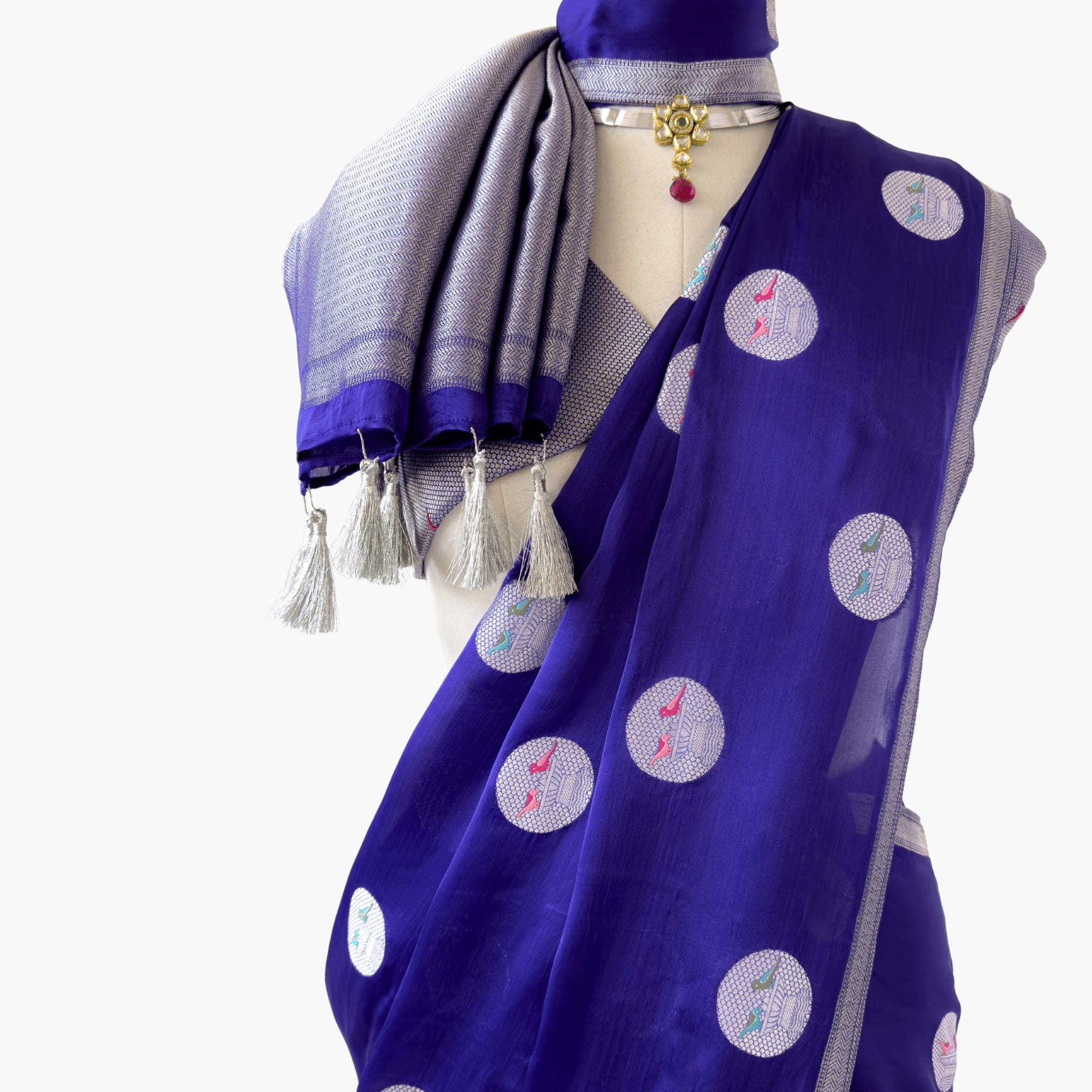 Heirlooms of Silk Saree Saree Bright Jamuni Satin Saree