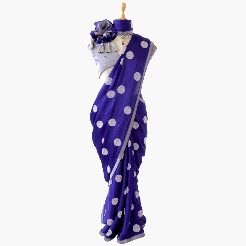 Heirlooms of Silk Saree Saree Bright Jamuni Satin Saree