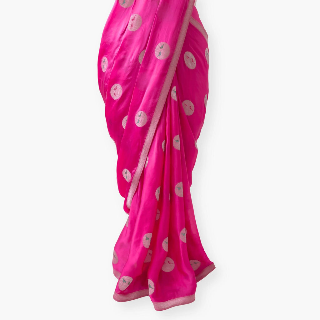 Heirlooms of Silk Saree Saree Bright Rani Satin Saree