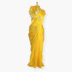 Heirlooms of Silk Saree Saree Bright Yellow Satin Saree