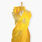 Heirlooms of Silk Saree Saree Bright Yellow Satin Saree