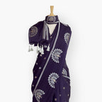 Heirlooms of Silk Saree Saree Jamuni Color Heirlooms of Silk Shahi Peacock Woven Satin Saree With Unstitched Blouse Piece