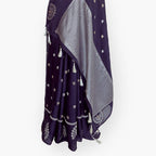 Heirlooms of Silk Saree Saree Jamuni Color Heirlooms of Silk Shahi Peacock Woven Satin Saree With Unstitched Blouse Piece