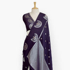 Heirlooms of Silk Saree Saree Jamuni Color Heirlooms of Silk Shahi Peacock Woven Satin Saree With Unstitched Blouse Piece
