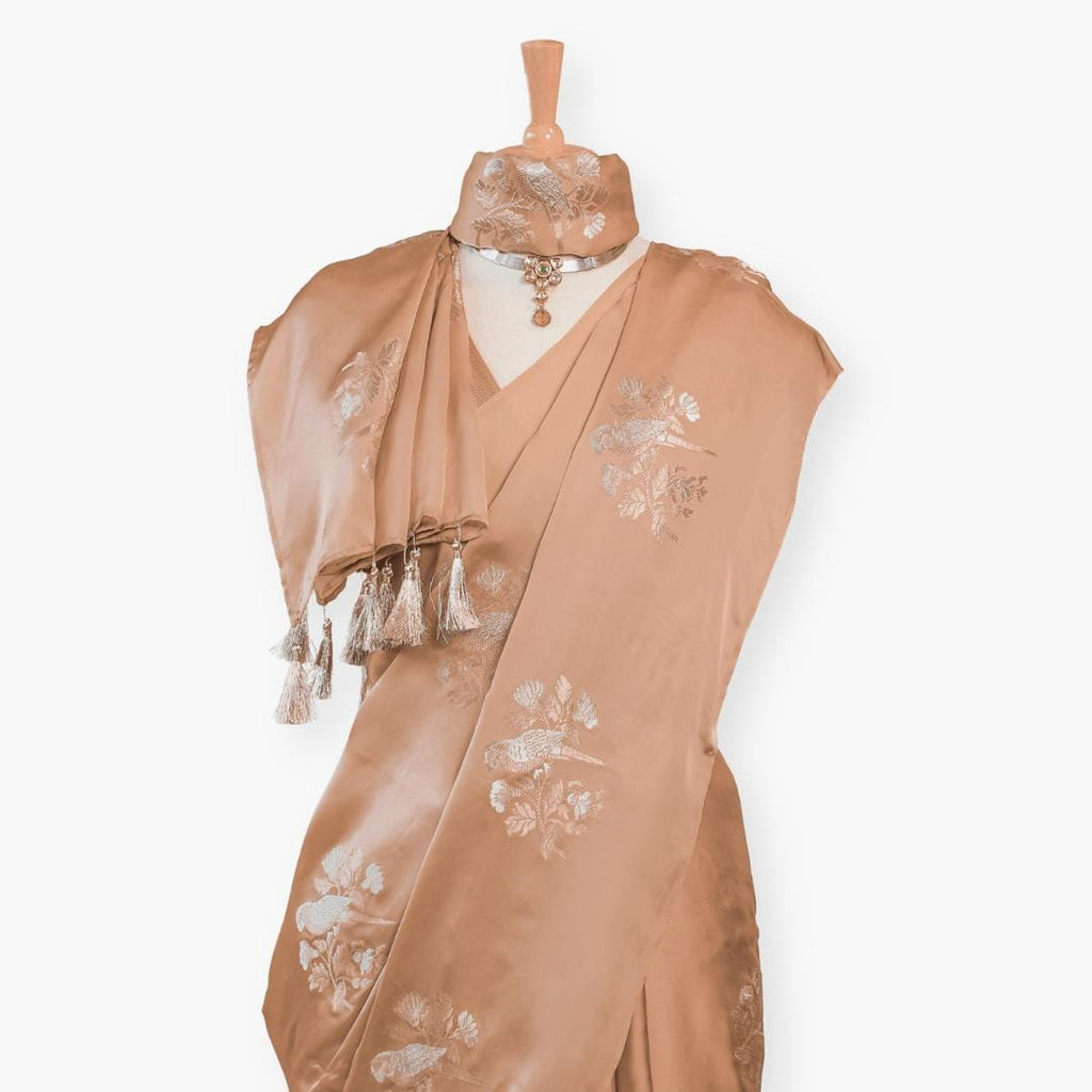Heirlooms of Silk Saree Saree Light Brown Satin Saree