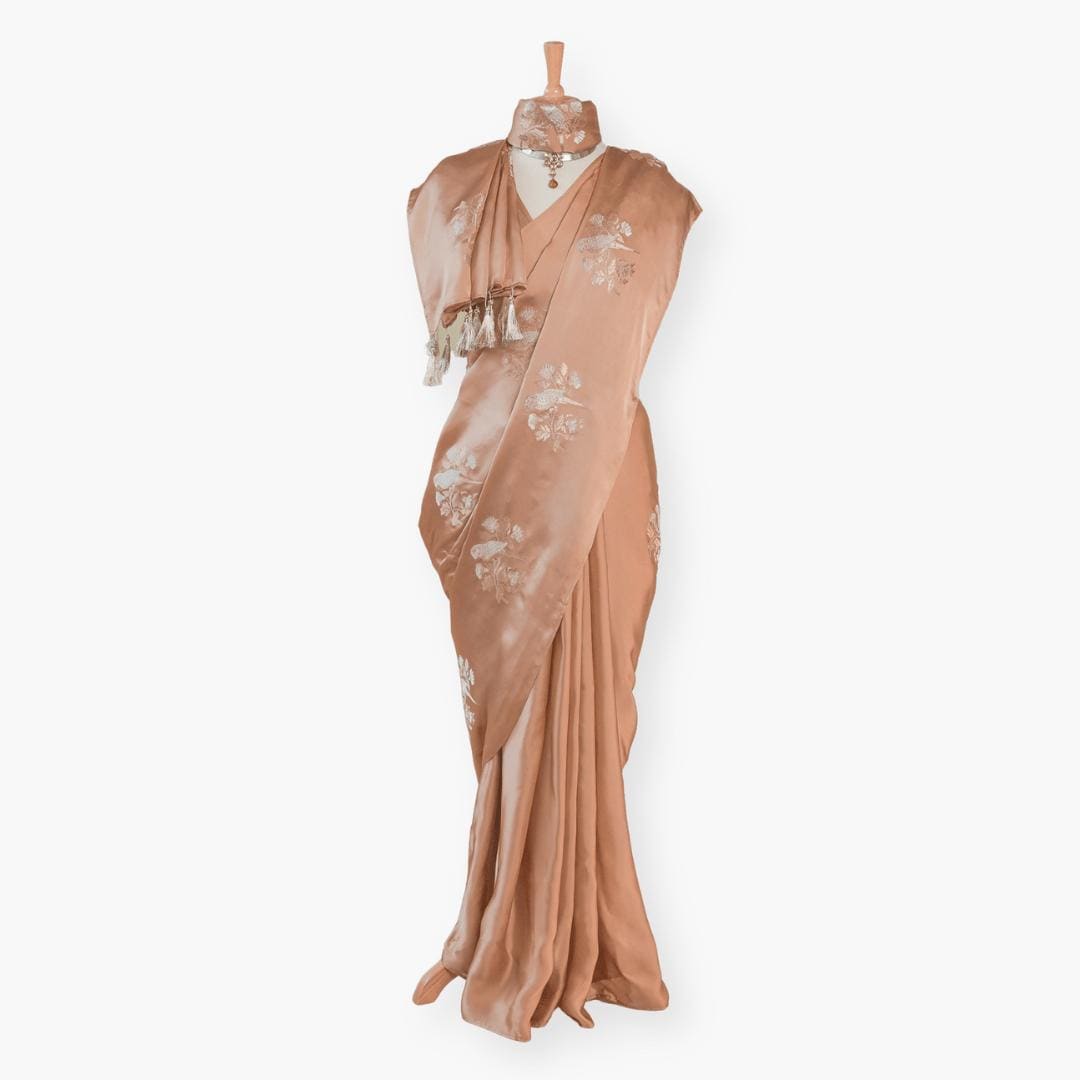 Heirlooms of Silk Saree Saree Light Brown Satin Saree