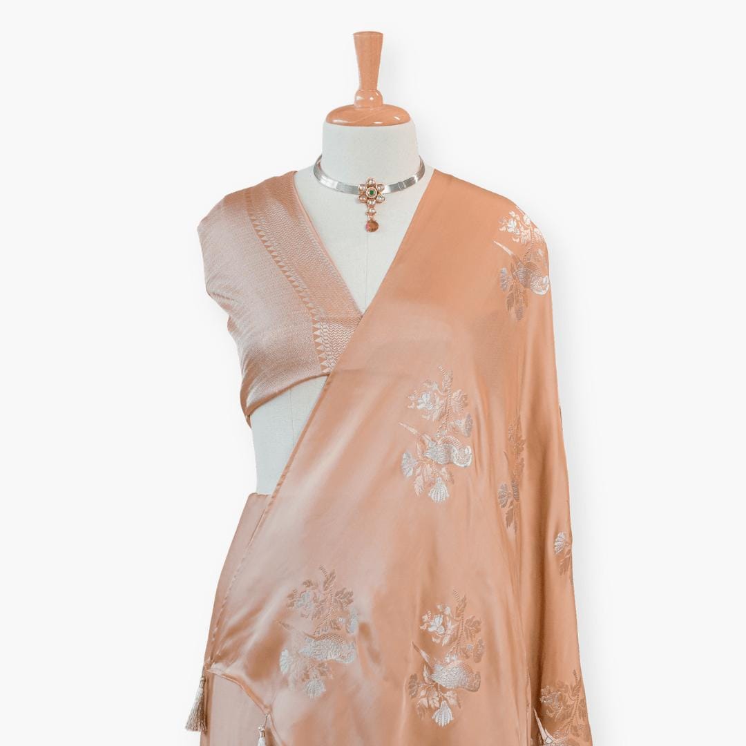 Heirlooms of Silk Saree Saree Light Brown Satin Saree