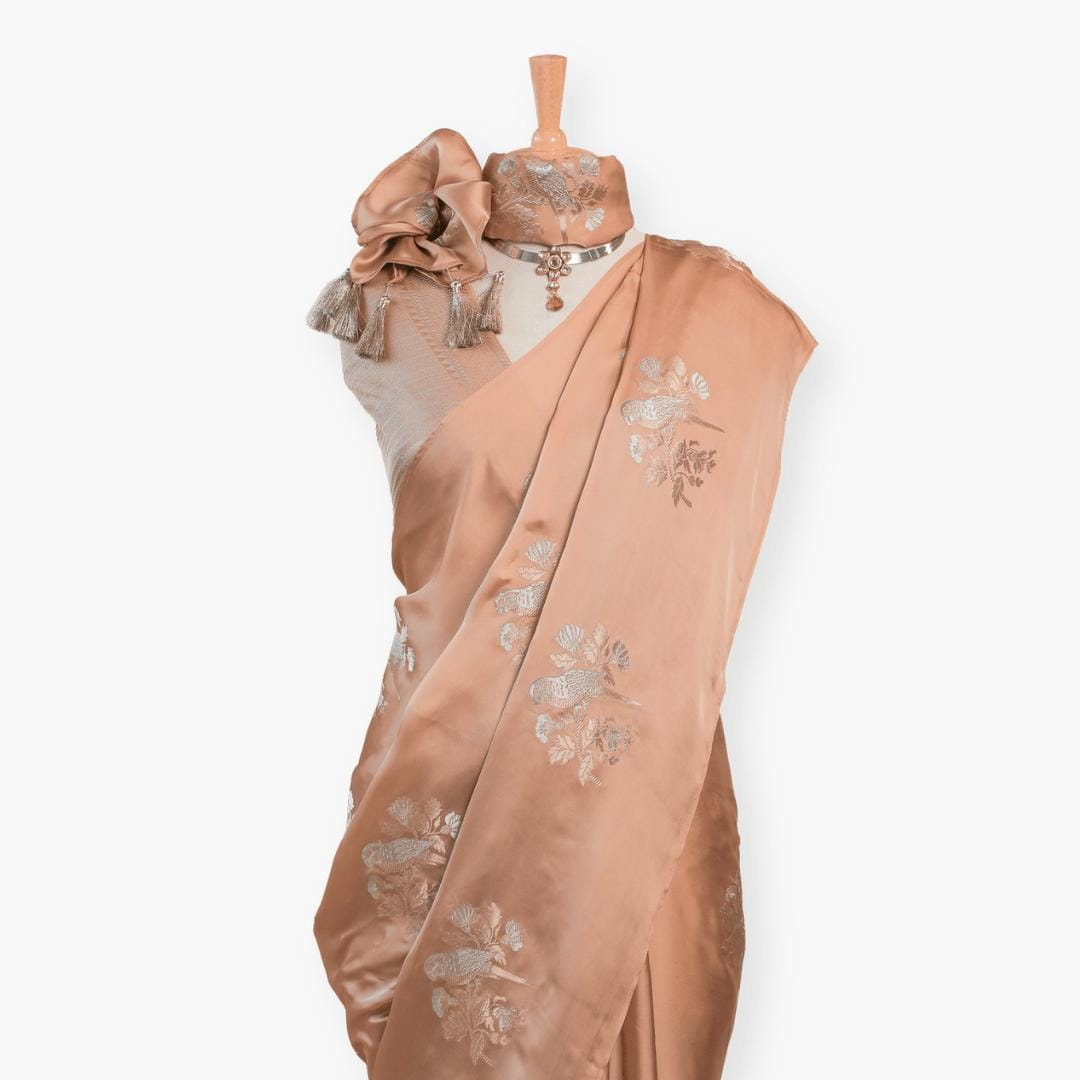 Heirlooms of Silk Saree Saree Light Brown Satin Saree