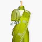 Heirlooms of Silk Saree Saree Lime Green Satin Saree
