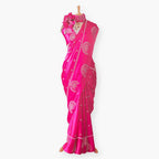 Heirlooms of Silk Saree Saree Rani Pink Satin Saree
