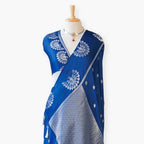 Heirlooms of Silk Saree Saree Royal Blue Satin Saree