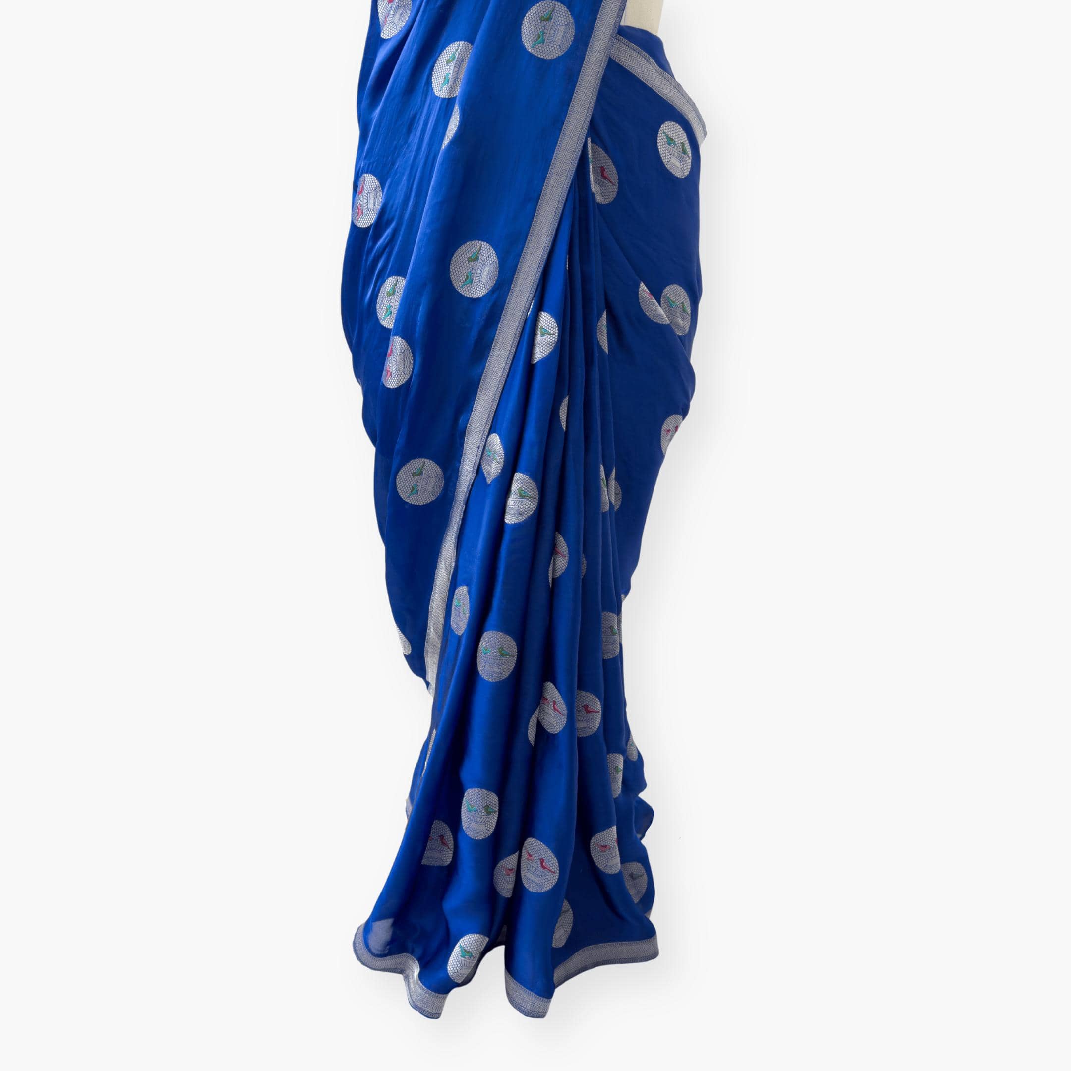 Heirlooms of Silk Saree Saree Royal Blue Satin Saree