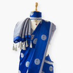Heirlooms of Silk Saree Saree Royal Blue Satin Saree