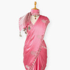 Heirlooms of Silk Saree Saree Soft Pink Satin Saree
