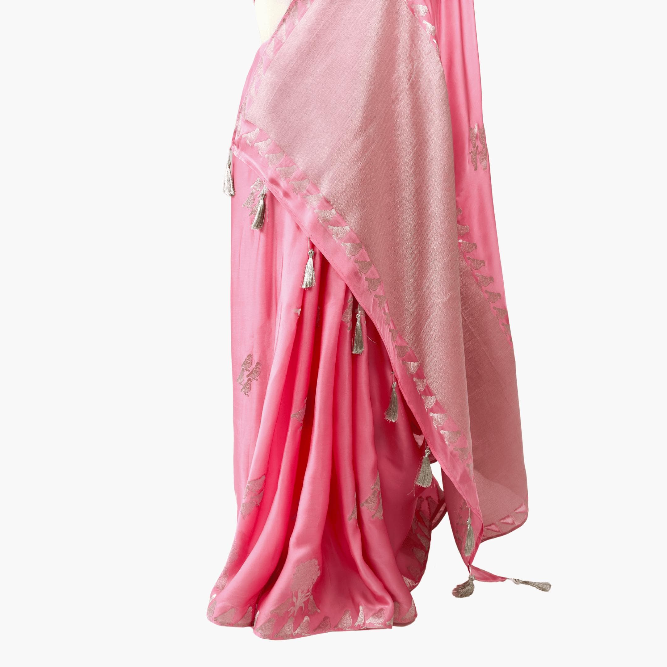 Heirlooms of Silk Saree Saree Soft Pink Satin Saree