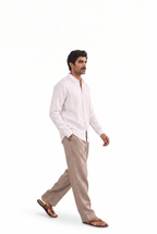 Snow White Cotton Linen Shirt Piece