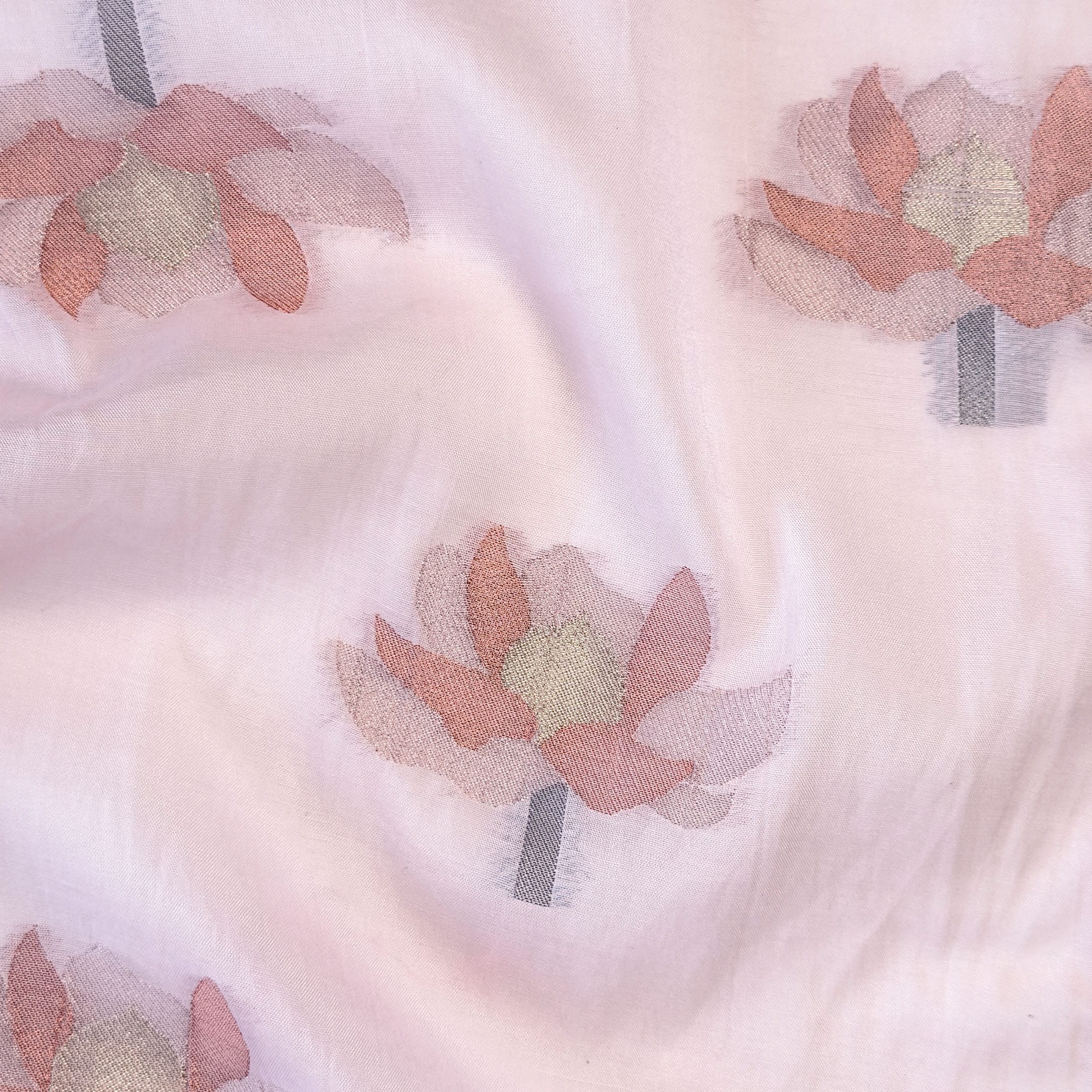 Lotus Jamdani Unstitched Suit Unstitched Suit Blush Pink Suit Set