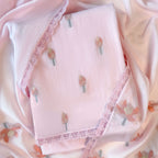 Lotus Jamdani Unstitched Suit Unstitched Suit Blush Pink Suit Set