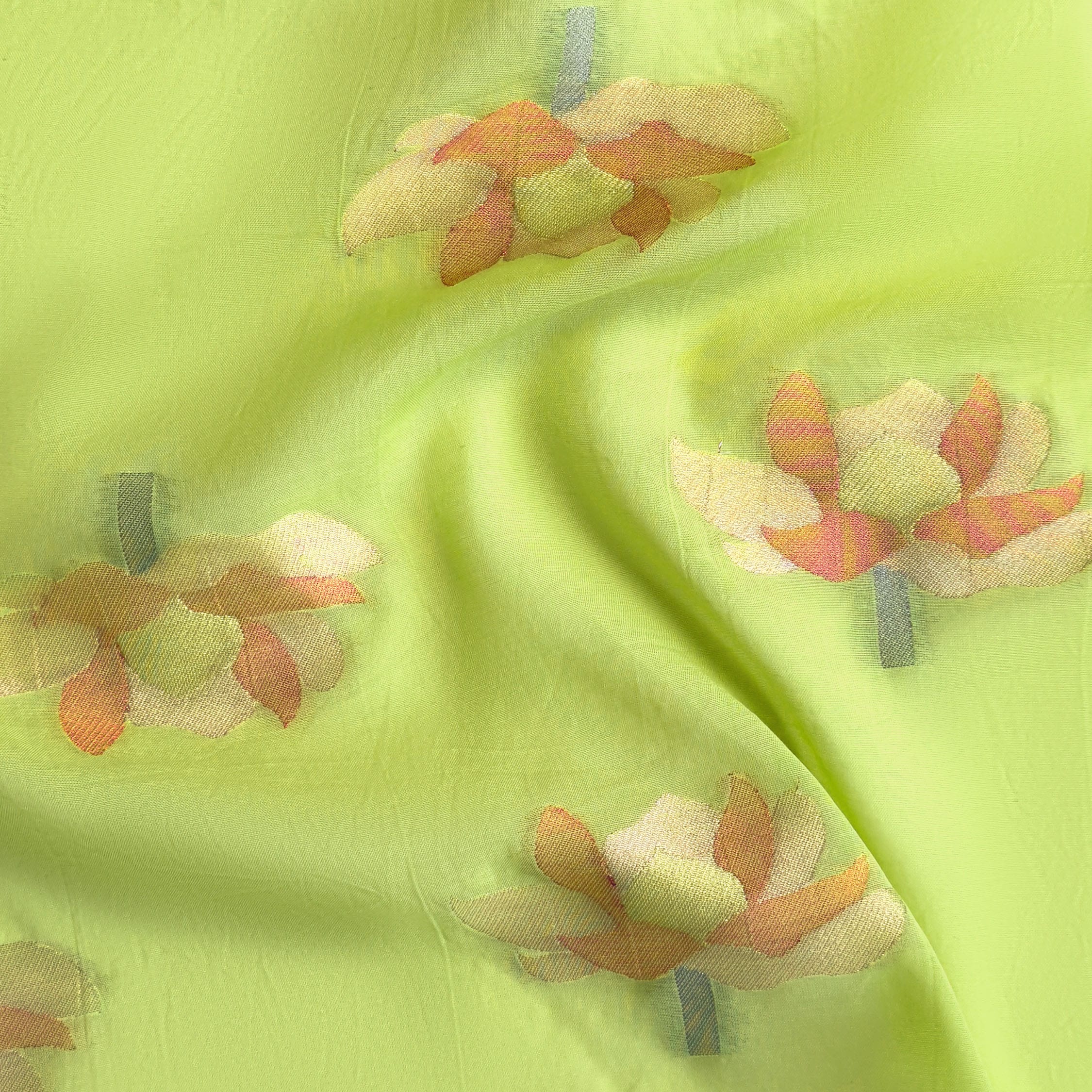 Lotus Jamdani Unstitched Suit Unstitched Suit Lime Green Suit Set
