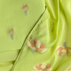 Lotus Jamdani Unstitched Suit Unstitched Suit Lime Green Suit Set