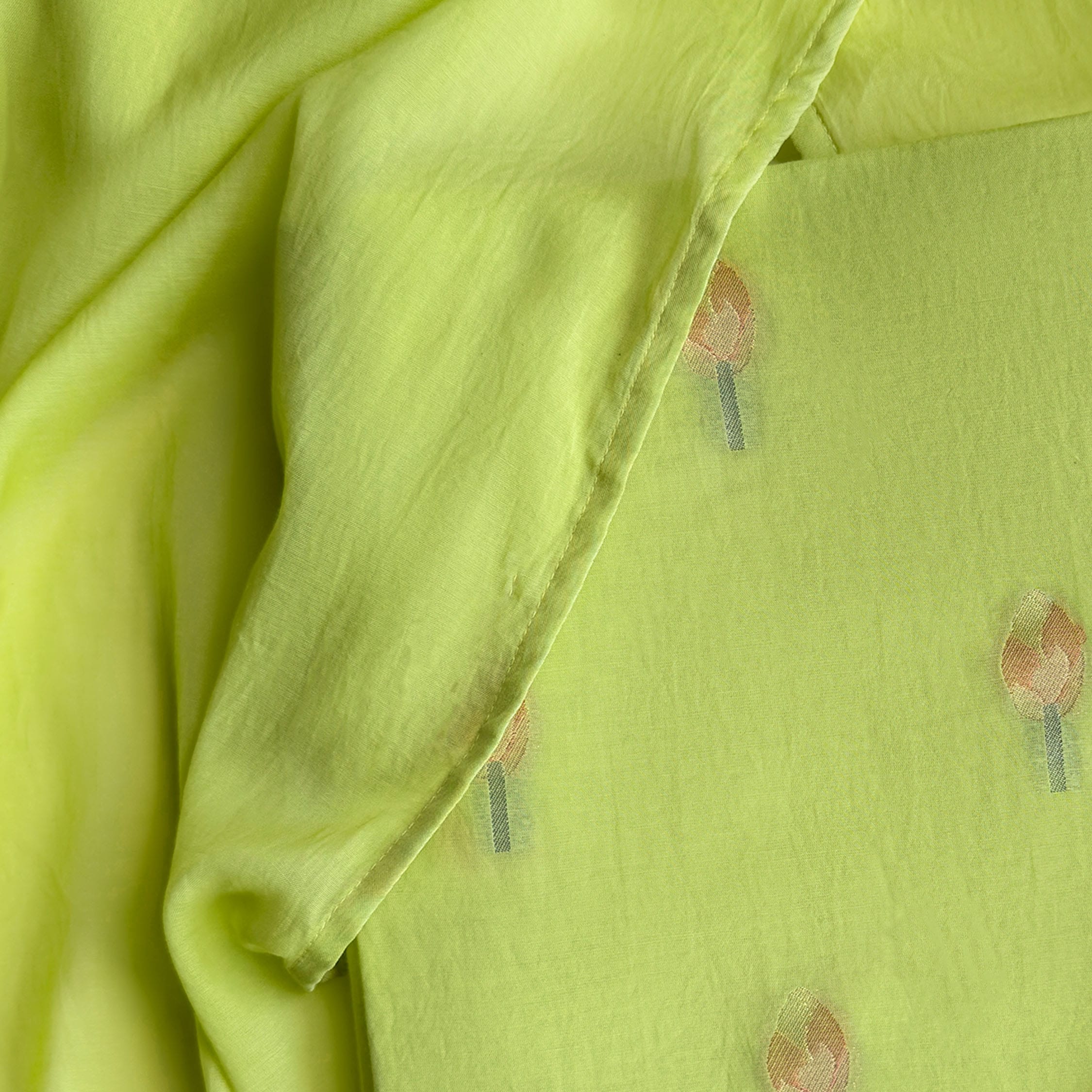 Lotus Jamdani Unstitched Suit Unstitched Suit Lime Green Suit Set