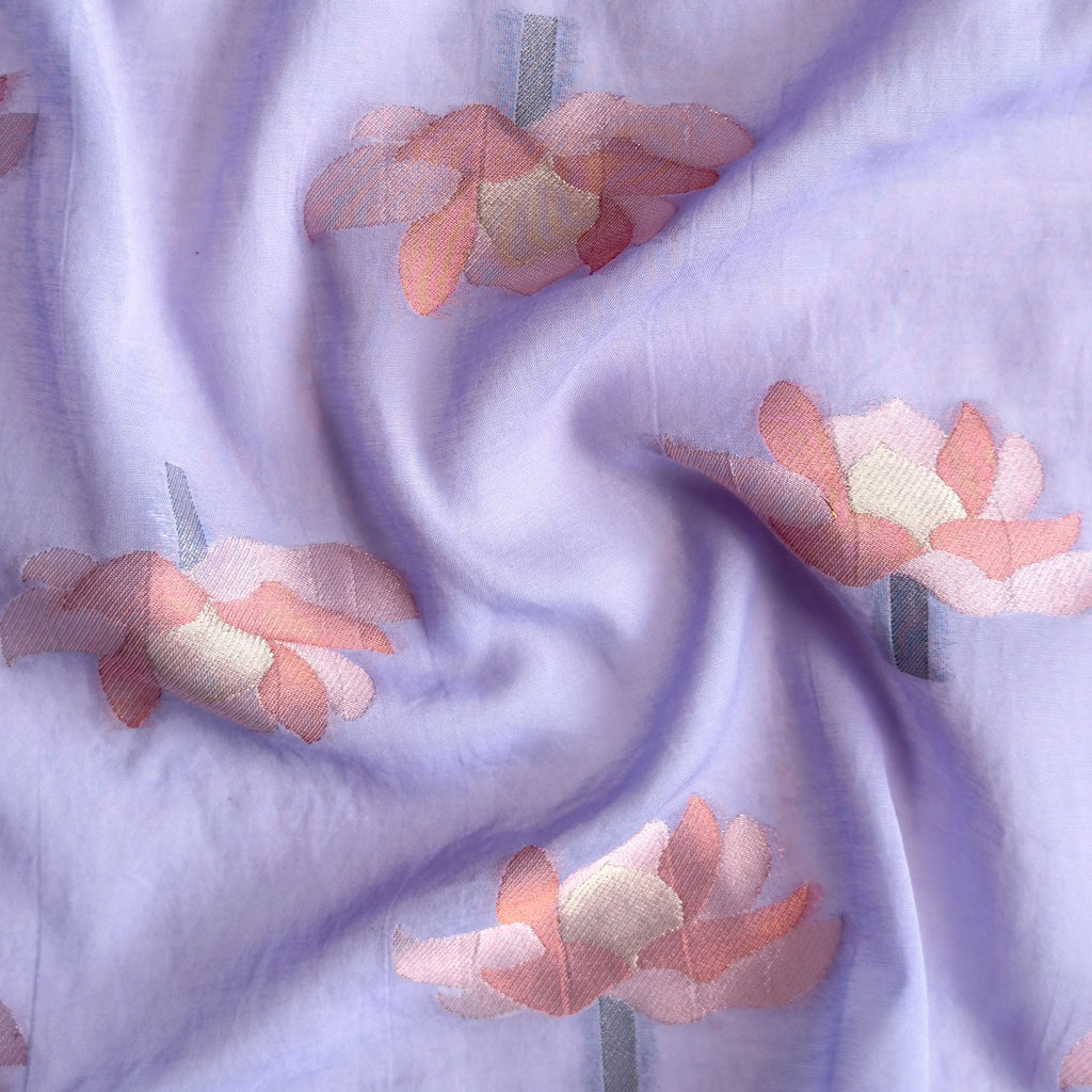 Lotus Jamdani Unstitched Suit Unstitched Suit Pastel Lilac Suit Set